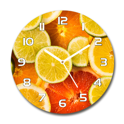 Round wall clock Citrus fruits