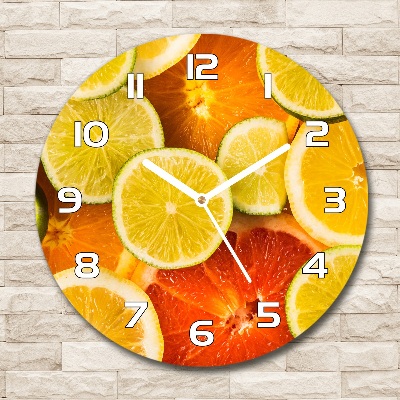 Round wall clock Citrus fruits