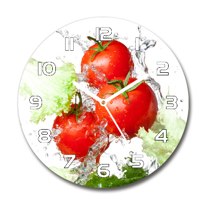 Round wall clock Tomatoes and lettuce