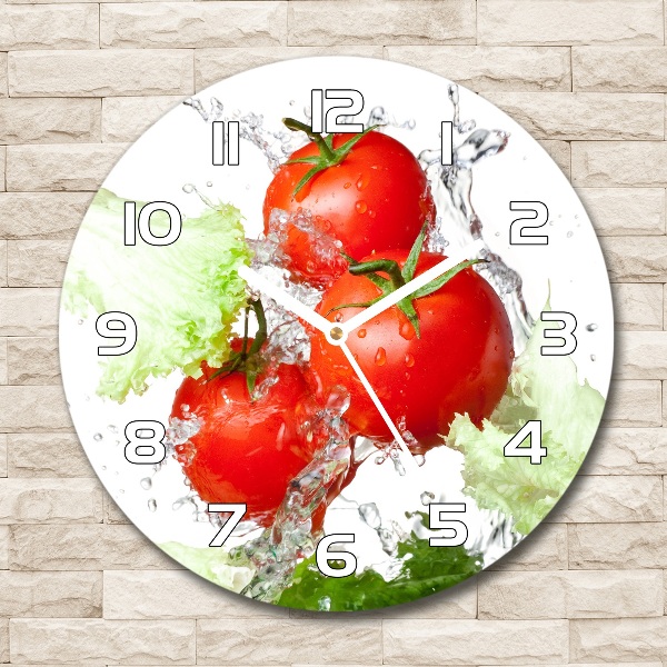 Round wall clock Tomatoes and lettuce