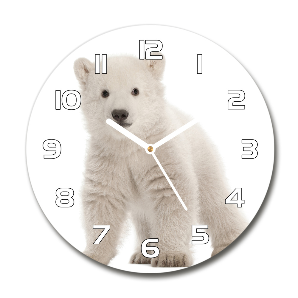 Round wall clock A polar bear