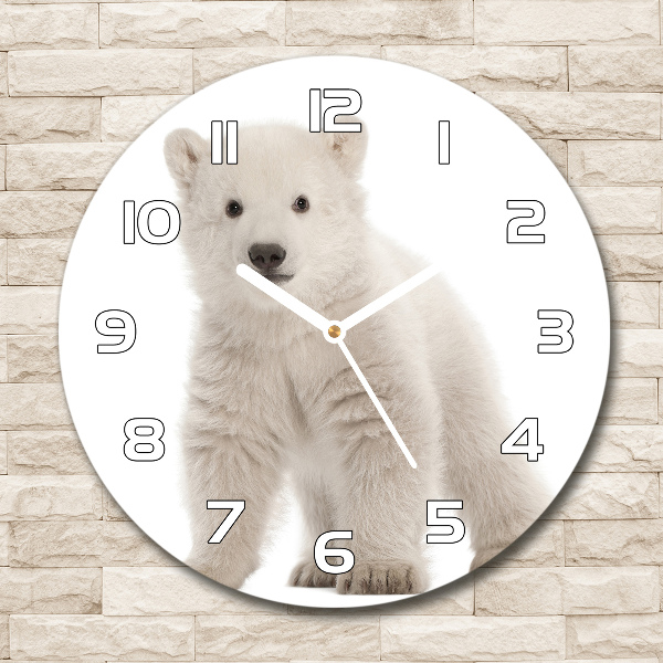 Round wall clock A polar bear