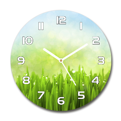 Round wall clock Grass