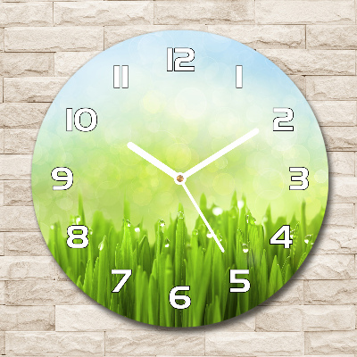 Round wall clock Grass