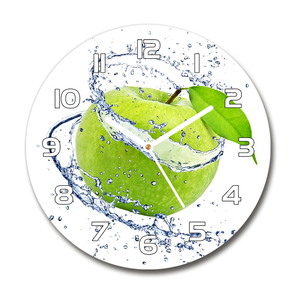 Round wall clock Green apple