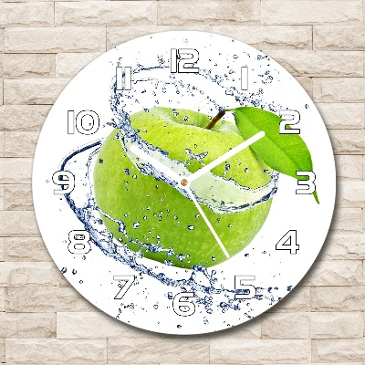 Round wall clock Green apple