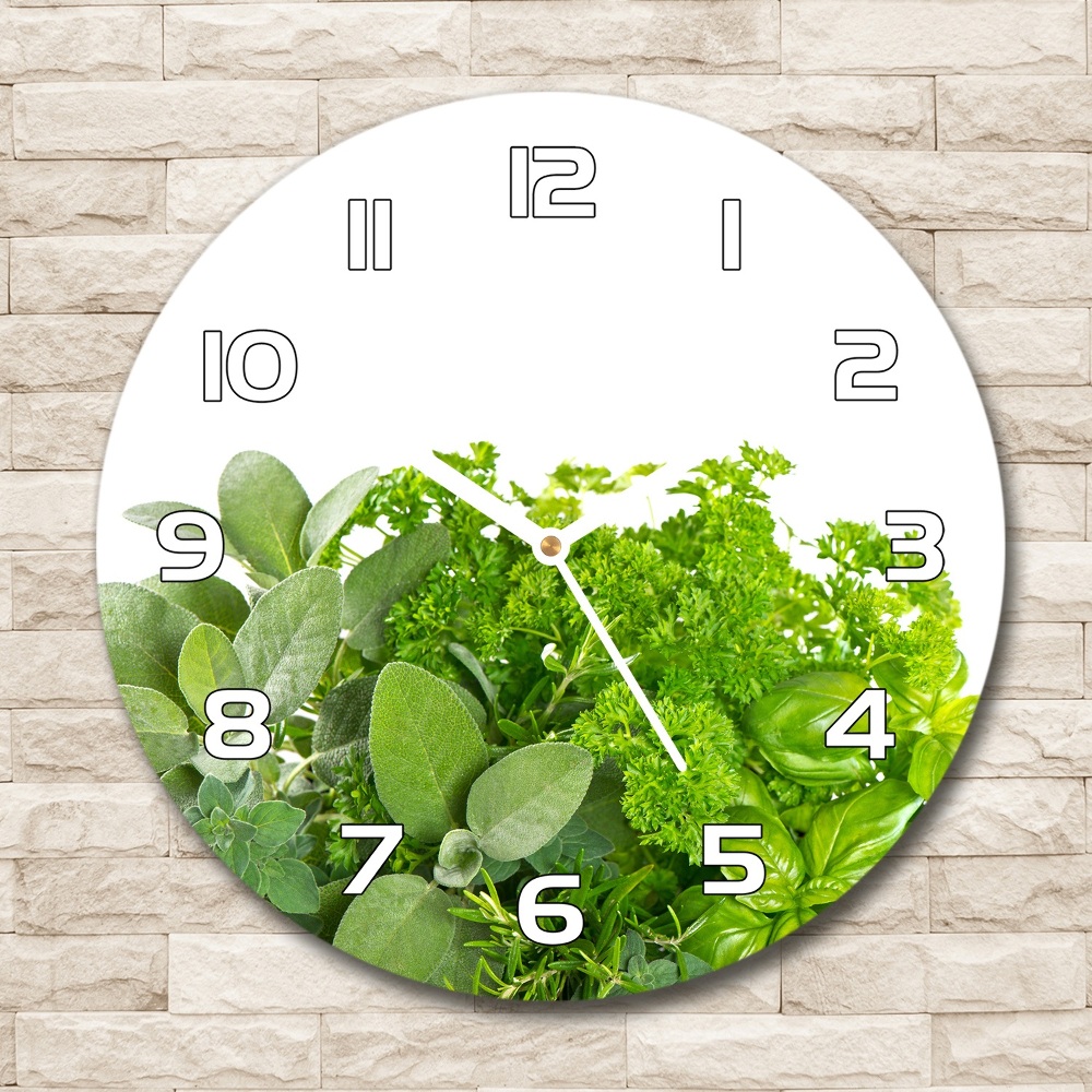 Round wall clock Herbs