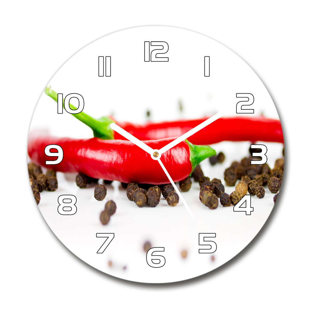 Round wall clock Chilli and pepper