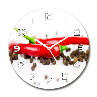 Round wall clock Chilli and pepper