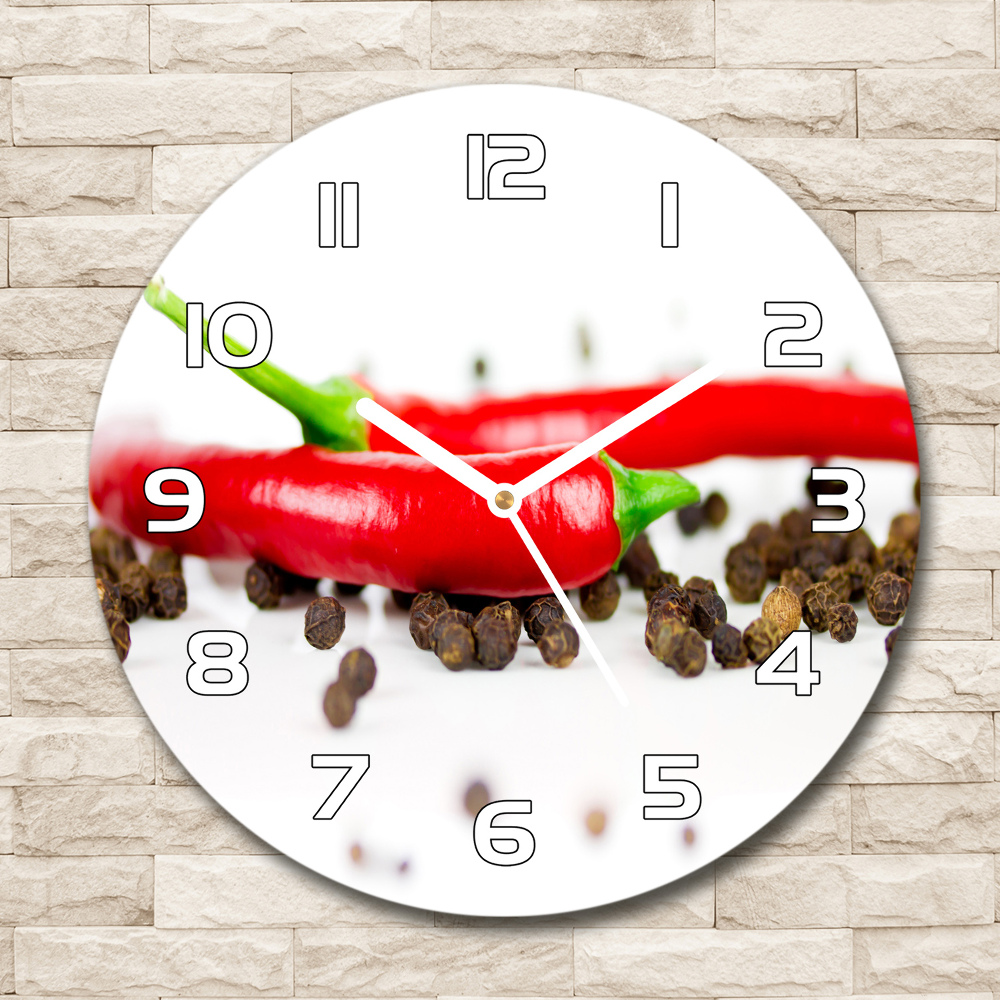 Round wall clock Chilli and pepper