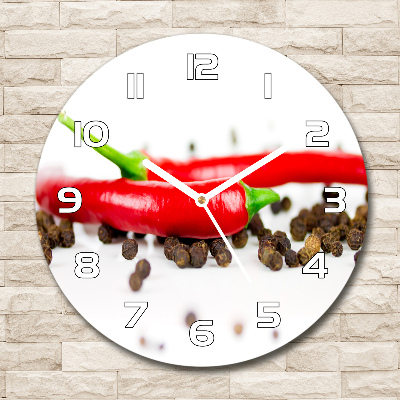 Round wall clock Chilli and pepper