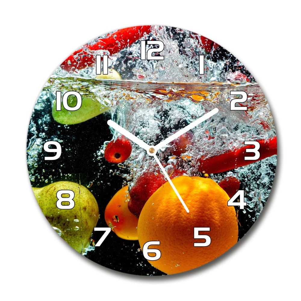 Round wall clock Fruit underwater