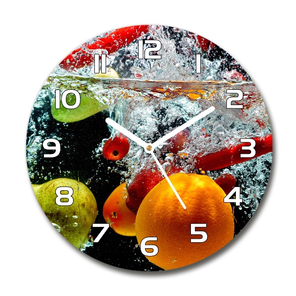 Round wall clock Fruit underwater