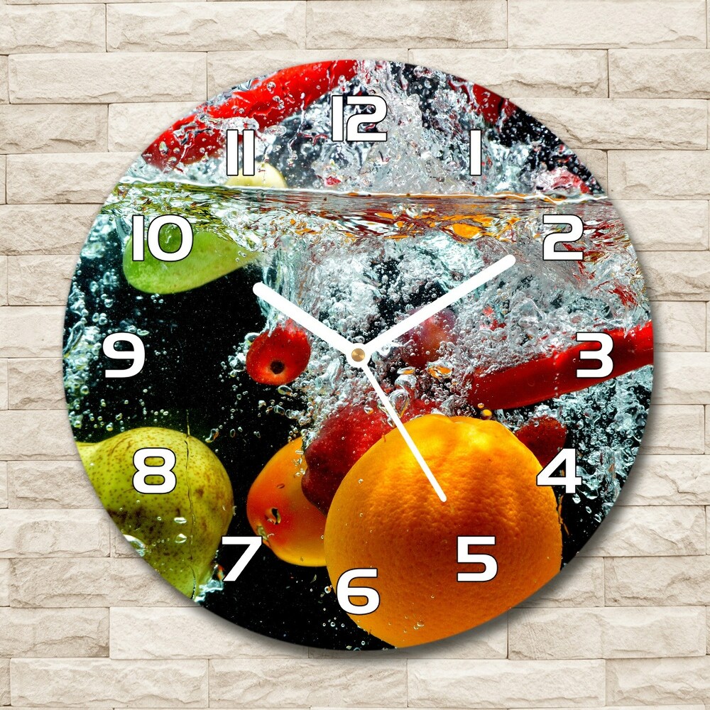 Round wall clock Fruit underwater