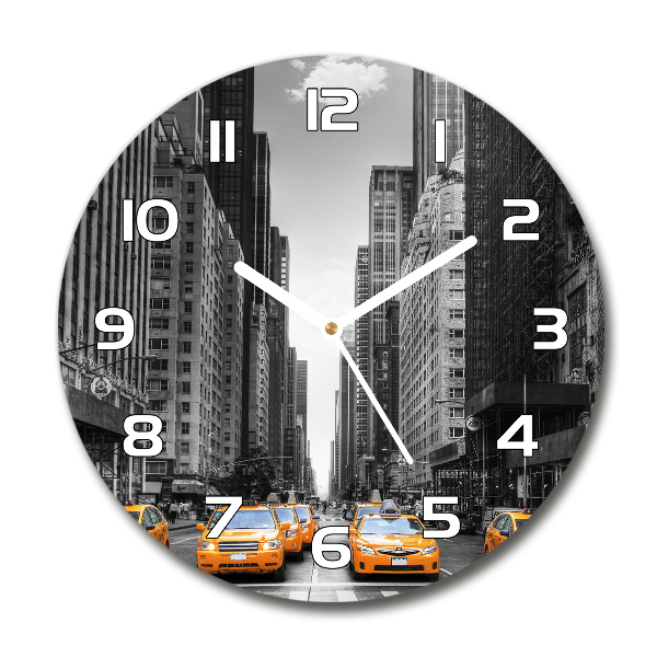 Round glass clock New York taxis