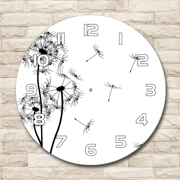 Round wall clock dandelions