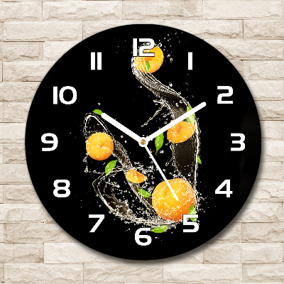 Round wall clock Apricots and water