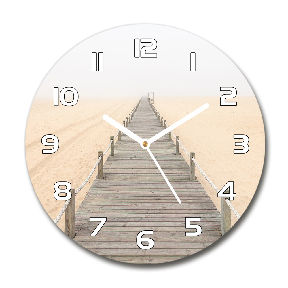 Round wall clock Path on the beach