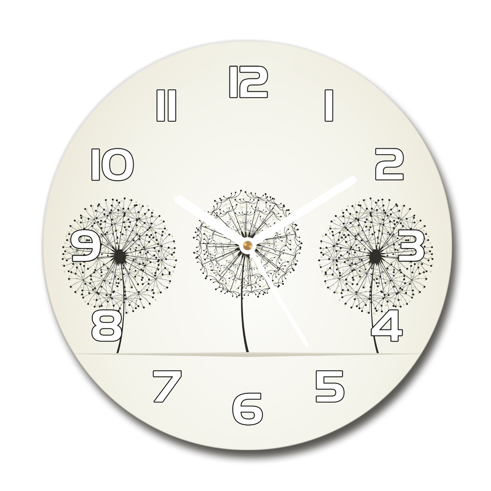 Round wall clock dandelions