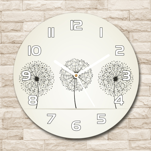 Round wall clock dandelions