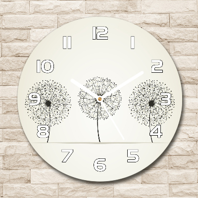 Round wall clock dandelions