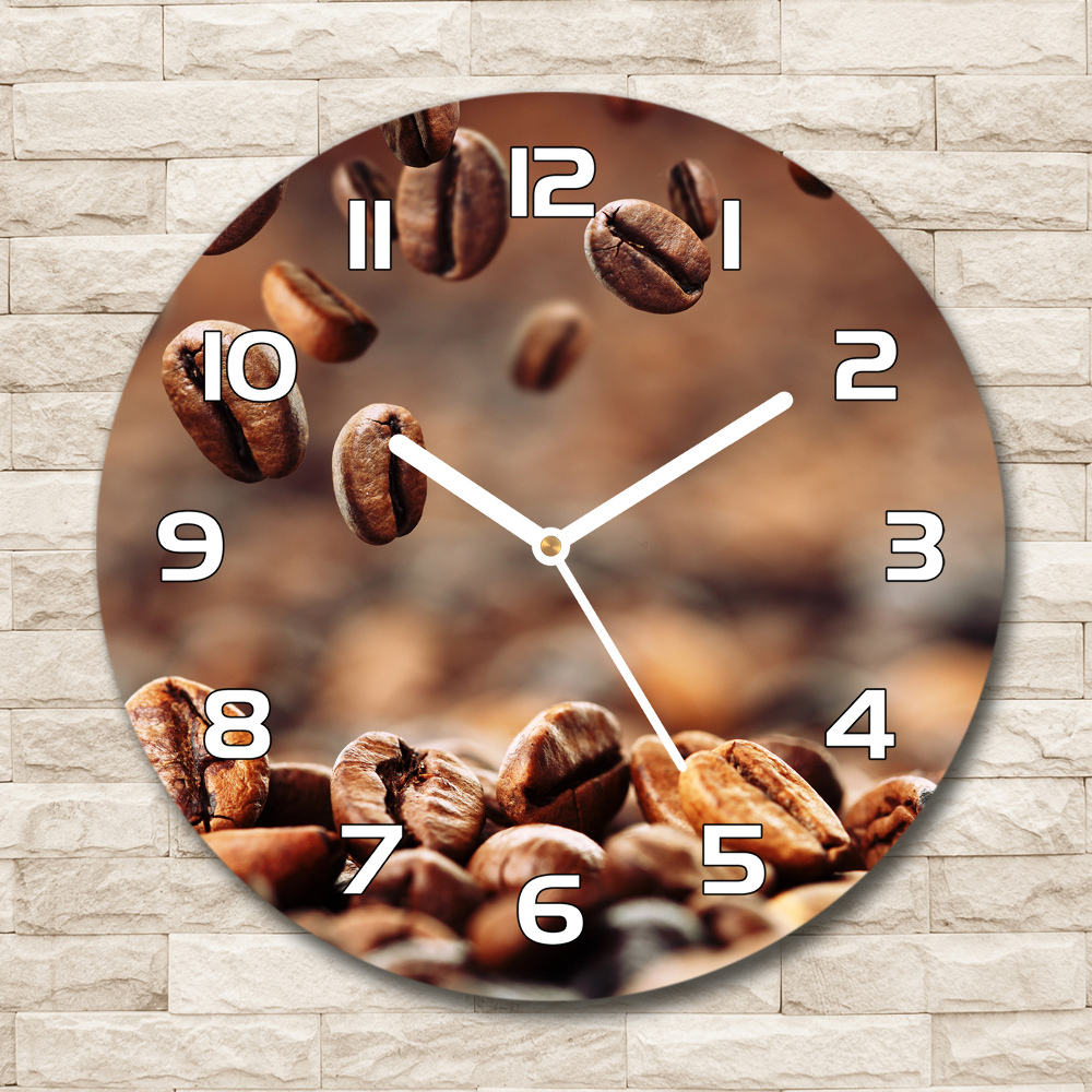 Round wall clock Coffee beans