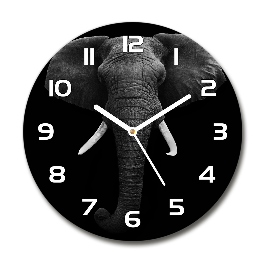 Round wall clock African elephant