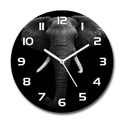 Round wall clock African elephant