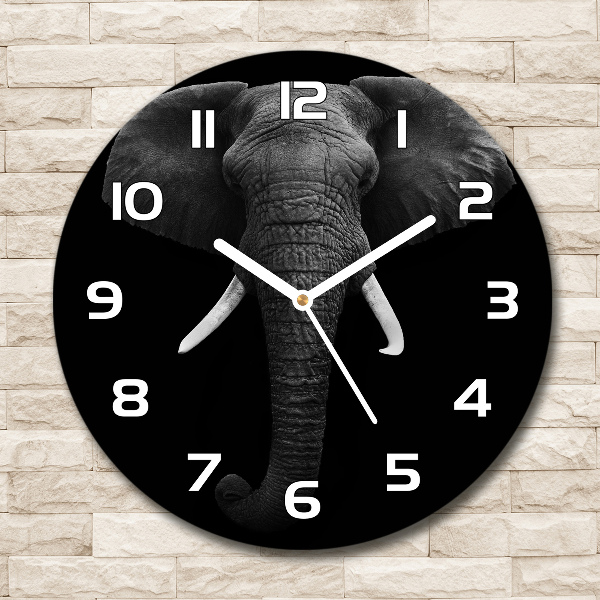 Round wall clock African elephant