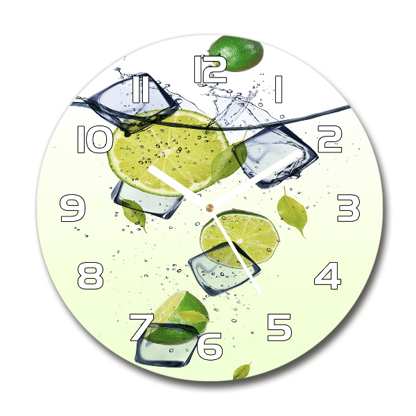 Round wall clock Lime and ice