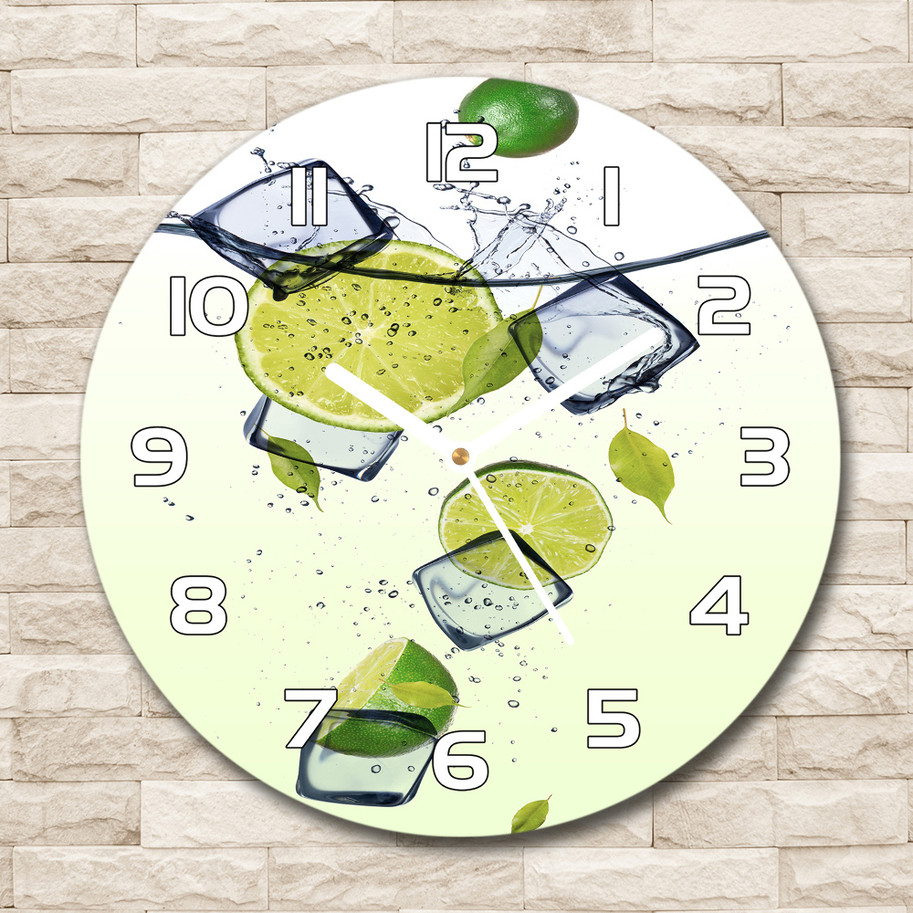 Round wall clock Lime and ice