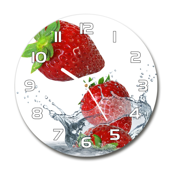 Round wall clock Strawberries and water