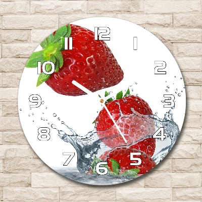 Round wall clock Strawberries and water