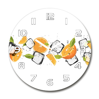 Round clock glass Ice oranges