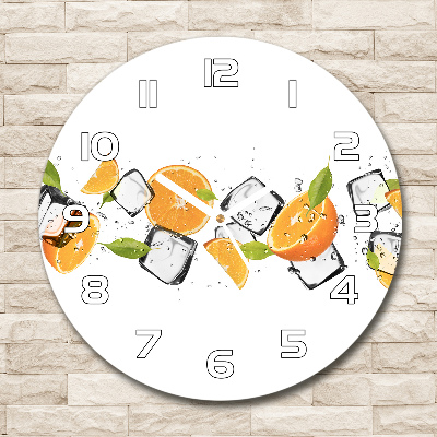 Round clock glass Ice oranges