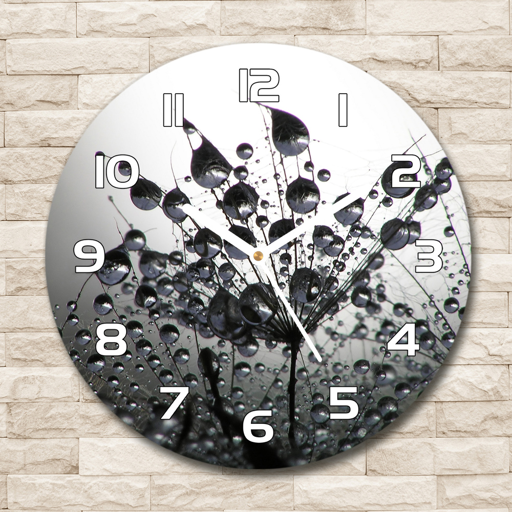 Round wall clock Dandelion seeds