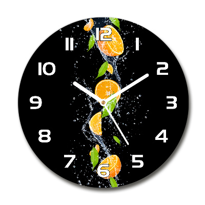 Round wall clock Oranges and water