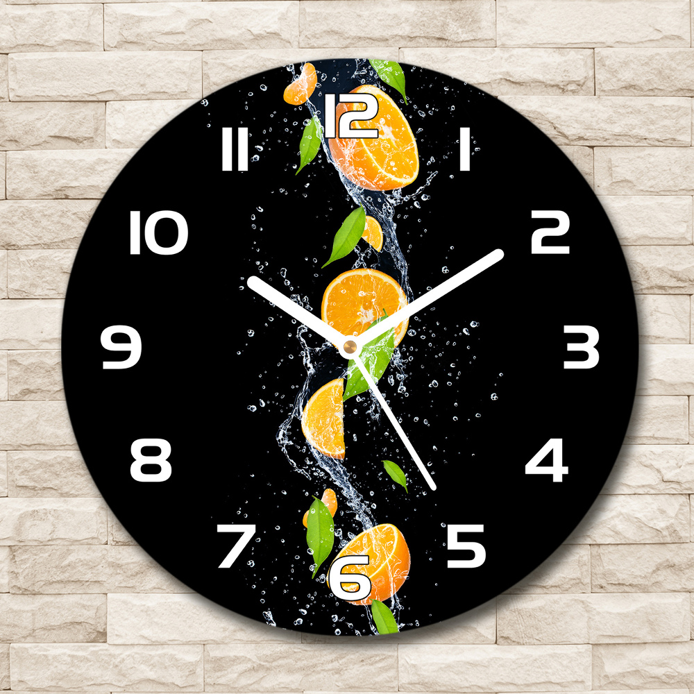 Round wall clock Oranges and water