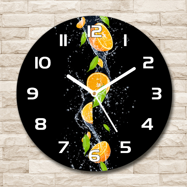 Round wall clock Oranges and water