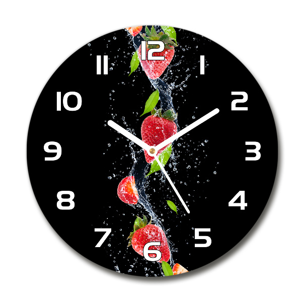 Round wall clock Strawberries and water