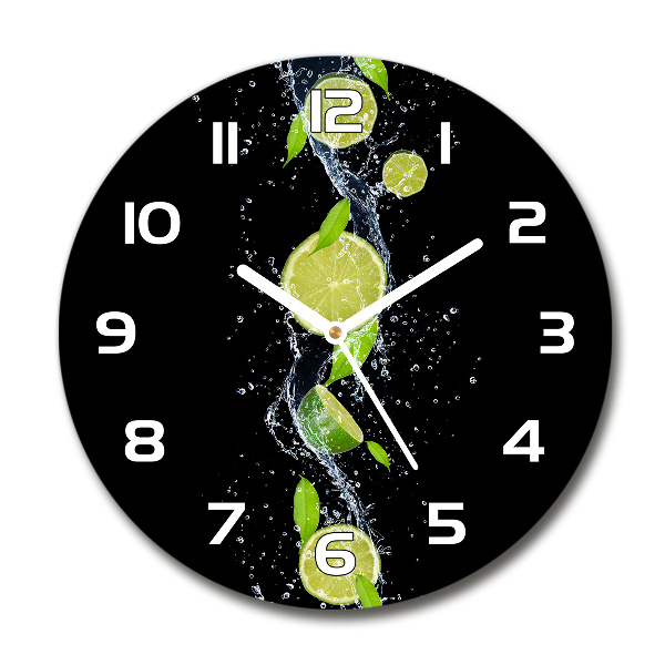 Round wall clock Lime and water