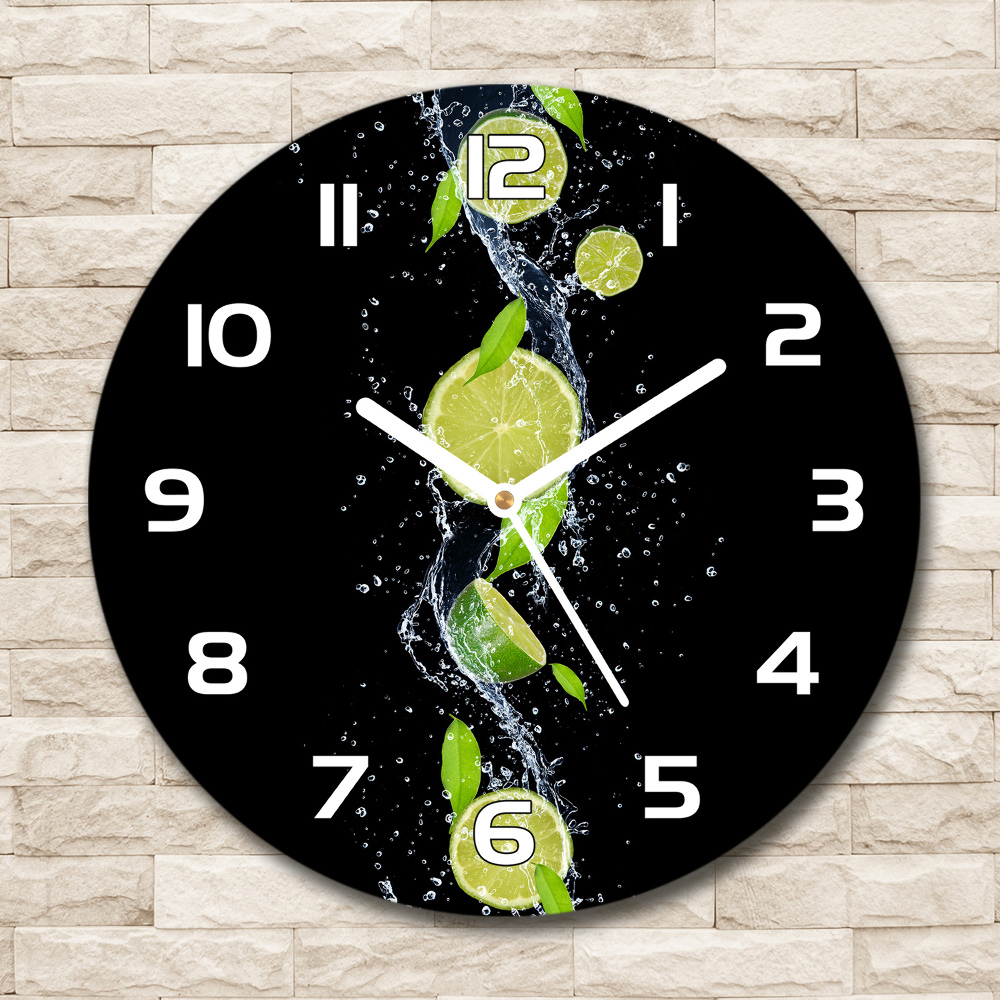 Round wall clock Lime and water