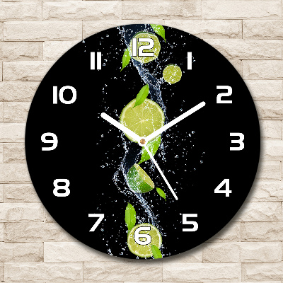 Round wall clock Lime and water