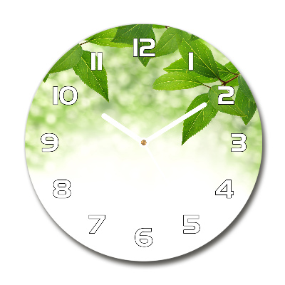 Round wall clock Green leaves