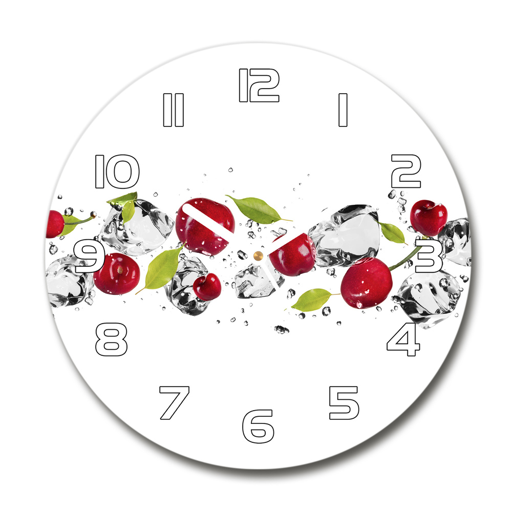 Round wall clock Cherries and water