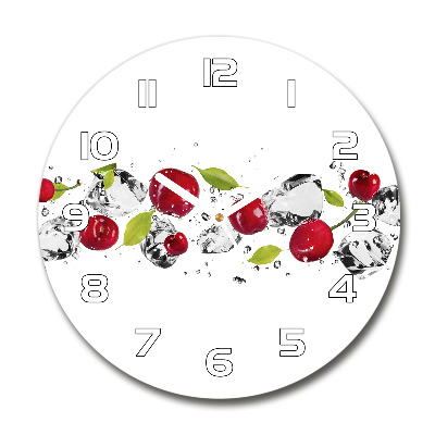 Round wall clock Cherries and water