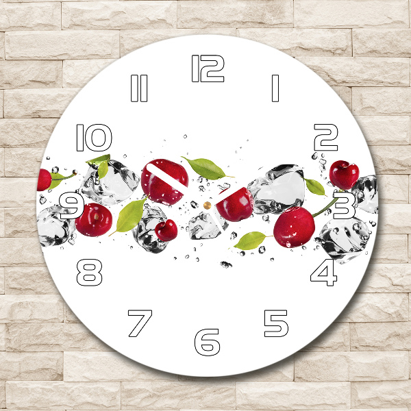 Round wall clock Cherries and water