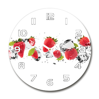 Round wall clock Strawberries and water