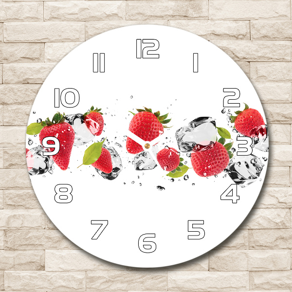 Round wall clock Strawberries and water