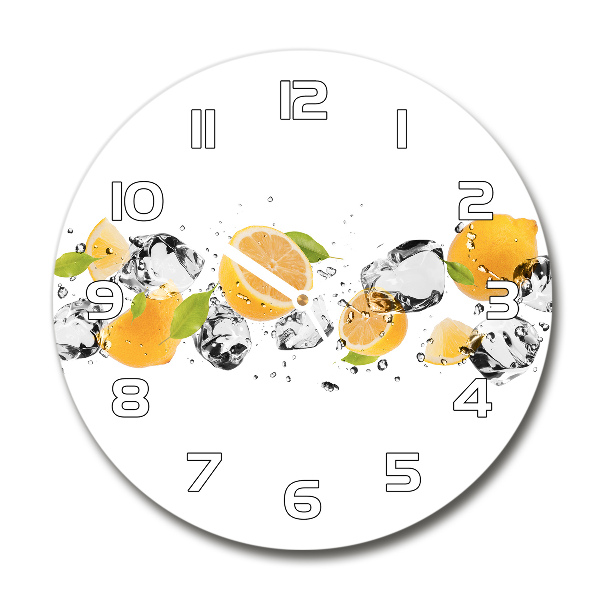 Round wall clock Lemon and water